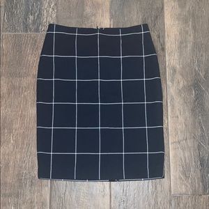 Ann Taylor Pencil Skirt, Navy with White stripes